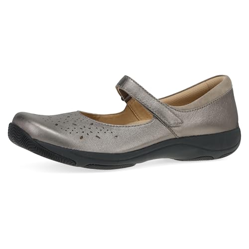 Dansko Stacy Mary Jane - Lightweight Support in a Versatile Style- Slip-Resistant Rubber Outsole Suitable for Dry, Wet, and Oily/Wet Surfaces Pewter Metallic 7.5-8 M US