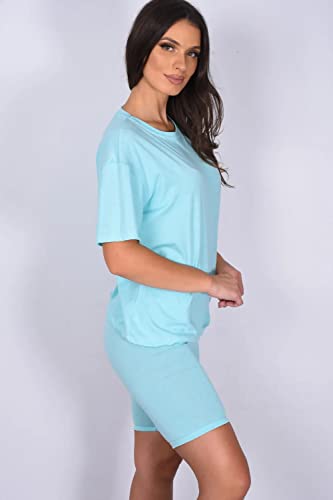 Crazy Girls Womens Cycling Shorts Set Loungewear, Mint, XXL (UK 20-22) - Image 4