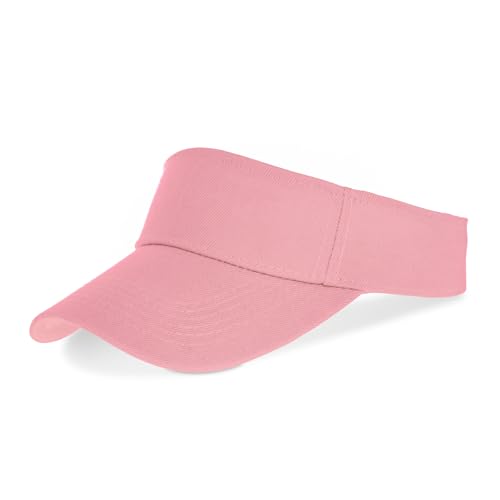 Topbuti Kids Girls Boys Visor Sports Athletic Sun Visor Hats Adjustable Cotton Tennis Golf Visor Hat Beach Hat Baseball Cap (Pink)