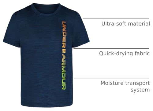 Image of Under Armour Boys' Short Sleeve Wordmark Graphic T-Shirt, Lightweight & Breathable, Relaxed Fit