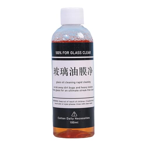Nettoyant de Film Gras pour Vitres de Voiture,Solution Dégraissante et Protectrice Pare-Brise 100ml - Nettoyant pour Vitres Automobiles,pour Vitre, Miroir, Rétroviseur, Camion, SUV, Berline,