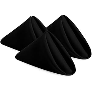 Utopia Home Black Cloth Napkins (12 Pack, 20×20 Inches), Ideal Dinner Napkins for Party, Wedding and Lunch/Dinner