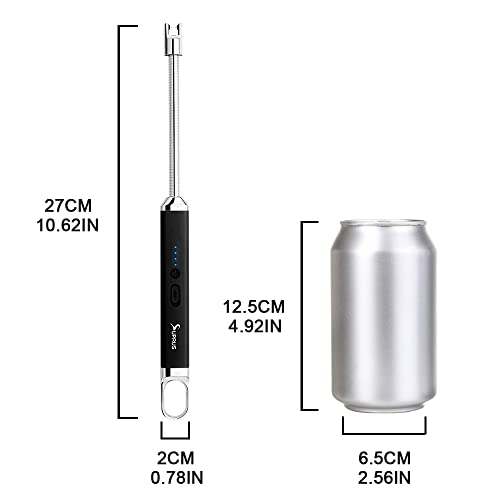 SUPRUS Rechargeable USB Arc Electric Lighetrs with Safety Switch 360° Flexible Neck Flameless Grill Long Lighters for Candle Camping Cooking (Black, 2Packs) by SUPRUS - Image 7