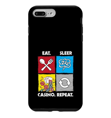 Eat Sleep Casino ���s�[�g �M�����u�� �|�[�J�[�`�b�v �_�C�X �X�}�z�P�[�X iPhone 7 Plus/8 Plus �p