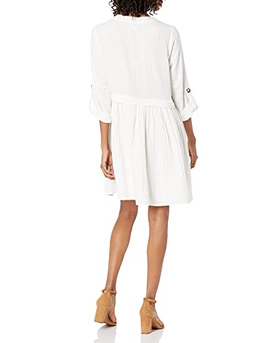 Mud Pie Women's Addison Button-Down Dress, White, Large #TOP1