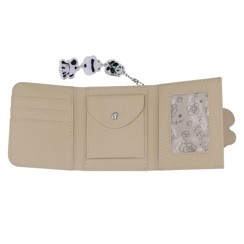 Cute Wallet for Women Girls Tri-folded Wallet PU Leather Cash Pocket Card Holder Coin Purse Holiday Gifts,Black Panda3