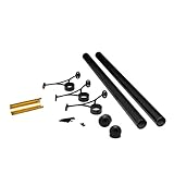 Outwater 8’ Bar Foot Rail Kit – Complete Undercounter Mount Hardware and Tubing, Dome End Cap Matte Black Finish