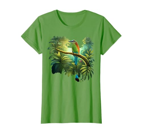 El Salvador Torogoz National Bird Salvadorian Pupusas Flag T-Shirt, Women, Grass Green, Small