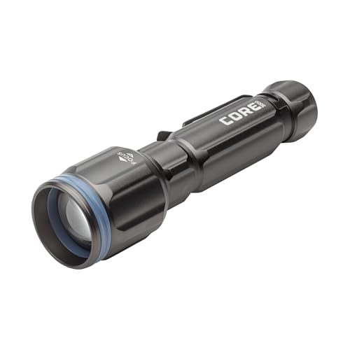 CORE 2000 Lumen Rechargeable Flashlight | LED Flashlight with 4 Modes, Adjustable Focus, Battery Indicator, Waterproof | Ideal for Home, Emergency, Camping, Hiking | USB Cable Included