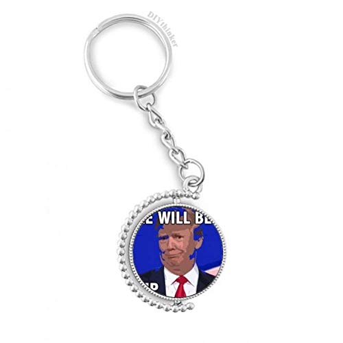 Porte-clés rotatif Trump idée cadeau originale image intéressante 3,5 pouces
