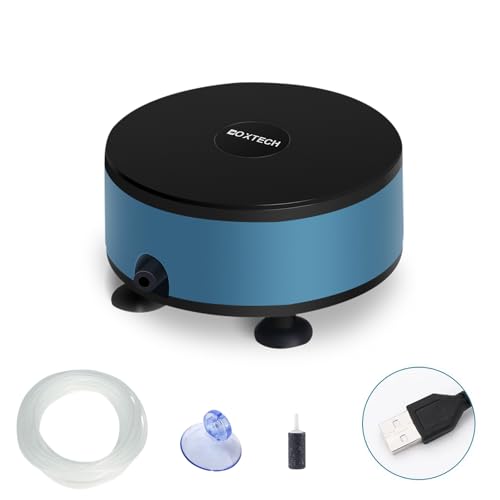 Mini Aquarium Air Pump for Fish Tank, Quiet Fish Tank Oxygen Pump Portable USB Air Pump Aquarium Bubbler Kit with Air Stone and Airline Tubing for 1.5-7 Gallon Fish Tank Fish Bowl