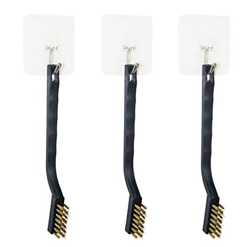 YiwerDer 9PCS MINI Brass Brushes Set, Curved Handle Scratch Wire Toothbrush, Cleaning Welding Slag and Rust