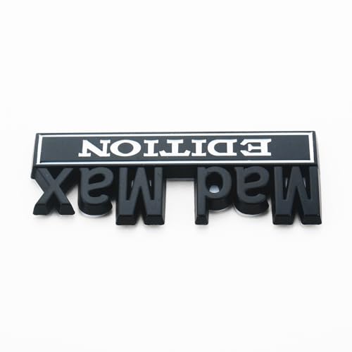 Image of 2Pc Madmax Edition Emblem 3D Badge Stickers with Double Tape for Cars, Trucks, Motorcycles, Boats (Black White)