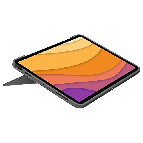 Logitech Combo Touch iPad Air (4ème Génération - 2020) Etui Clavier - Clavier Rétroéclairé Détachable avec Support, Clavier Espagnol QWERTY - Gris