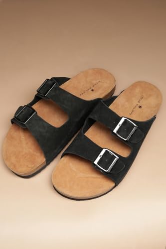 Image of Louis Philippe mens Louis Philippe mens casual black Suede sandal Sandal