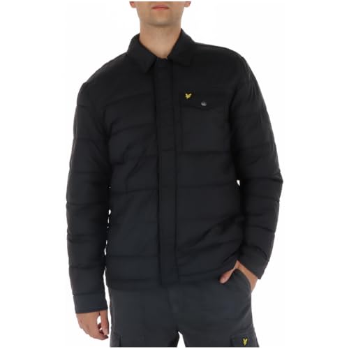 Image of Lyle & Scott Mens Collared Padded Jacket, Jet Black, Large