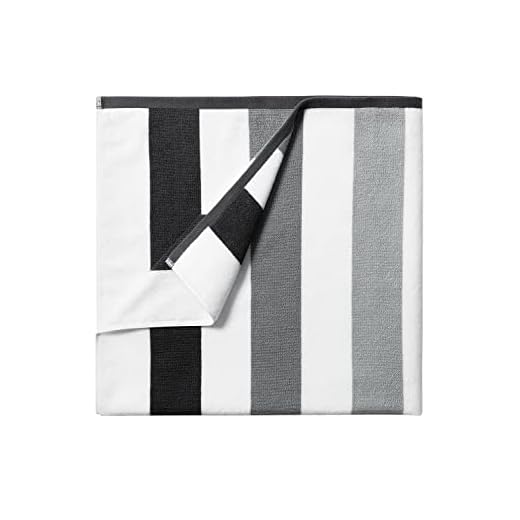 Bornbay Cotton Oversized Beach Towel - Extra Large 40"X70" Plush Thick Pool Towel, XL Fluffy Stripe Gray Beach Towels for Adults Mens Women