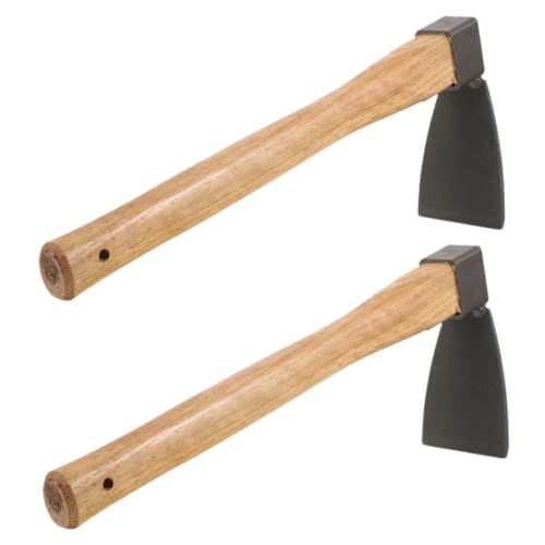 Angoily 2Pcs Garden Hoe with Wooden Handle Multi Functional Weeding Tool for Efficient Soil Digging Planting and Gardening Ergonomic Design for Easy Use and Versatile