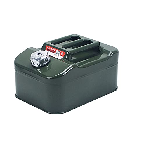 Taniche carburante Tanica di benzina, tanica di carburante verde militare da 10 litri e beccuccio, con pompa a mano a sifone, tubi e guanti Beccuccio flessibile e kit di sfiato per auto, camion e ba