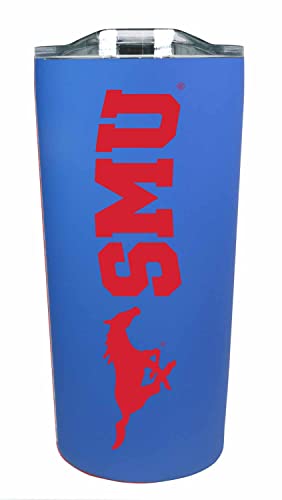 Campus Colors NCAA Stainless Steel Tumbler perfect for Gameday - 18 oz - Double Walled - Keeps Drinks Perfectly Insulated (SMU Mustangs - Royal)