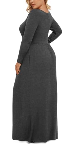 Image of LONGYUAN Women's Plus Size Maxi Dresses for Curvy Women Casual Long Dress XL-6XL