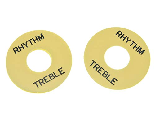 2 piezas para interruptor de palanca de la guitarra, placa arandela de ritmo agudo para Les Paul, color crema con negro. De Kaish Cover