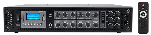Rockville RCS180-6 180W 6-Zone 70v Commercial Amplifier, Bluetooth, USB/SD/RCA, Mic, Optical Inputs, FM, for Restaurants/Offices by Rockville - Used condition - US$122.39