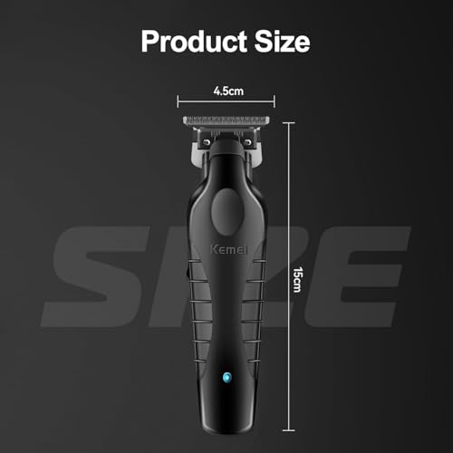 KEMEI 2299 Trimmer, Professionelle Schnurlose Haarschneidemaschine für Männer, Elektrisch Herren Barttrimmer, Zero Gap T-Klinge Haartrimmer mit 3 Führungskamm