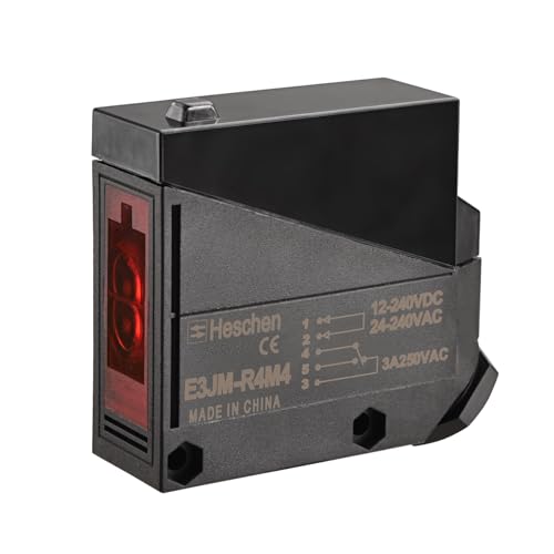 Image of Heschen Photoelectric Sensor Switch, E3JM-R4M4, 12-240VDC/24-240VAC, Diffuse Type, Detection Distance 4M, CE
