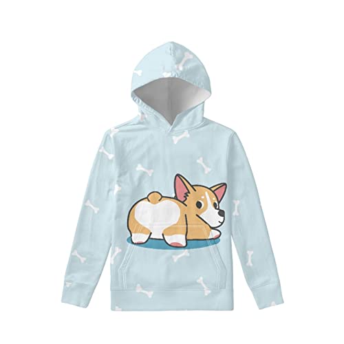 Hooded Hoodies for Age 6-16 Kids, Long Sleeve Pullover Hoodie, Outdoor Casual Hoodies with Kangaroo Pocket