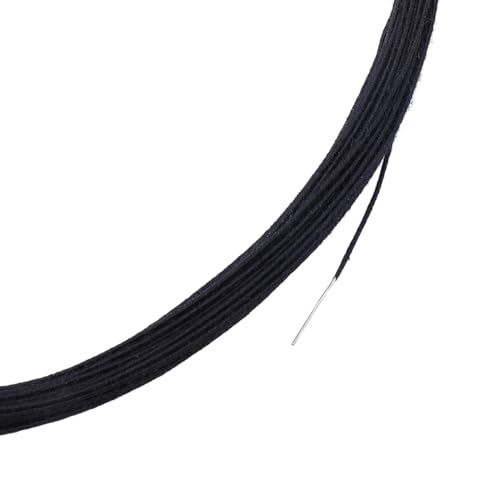 CABODYALS 21.87 Yards Black Cotton Covered Stem Floral Wire Thread 18 Gauge with Iron Stems Wires Inside Metal Cord Millinery Florist String for Sewing Making Hat Accessory Bouquets DIY Craft Supply