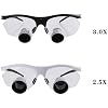 3.0X Ergonomic Ultralight Embedded Binocular Loupes Oral Magnifying Glasses with 5W LED Head Light Lamp Adjustable
