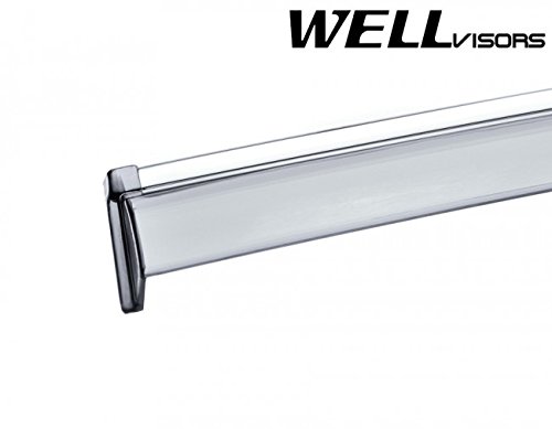 Wellvisors Replacement For 2008-2015 Toyota Venza Clip-On Chrome Trim Smoke Tinted Side Rain Guard Window Visors Deflectors 3-847Ty036 #TOP6