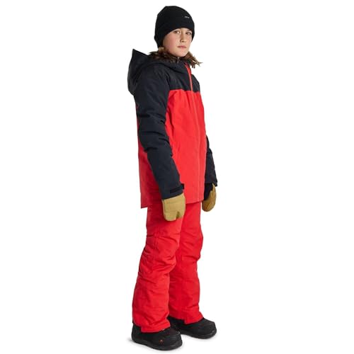 Burton Jaqueta de neve com isolamento 2L Lodgepole para meninos, Preto verdadeiro/tomate, M