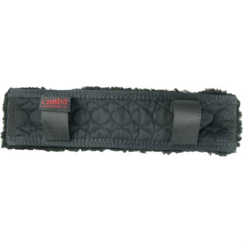 Werner Christ ® Turnier Nasenschoner mit Klettverschluss aus echtem medizinischem Fell für Pferde, Nasenriemenschoner 28 cm Länge in schwarz anthrazit