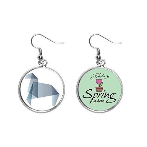 Pendientes de primavera colgantes con forma de caballo geométrico y diseño abstracto