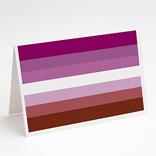 Caroline's Treasures CK7995GCA7P Lesbian Pride Greeting Cards and Envelopes Pack of 8 Blank Cards with Envelopes Whimsical A7 Size 5x7 Blank Note Cards