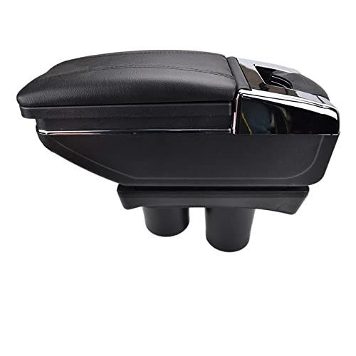 アームレストオーガナイザー アームレストクッション収納ボックス 回転可能 プジョー 301 アクセサリーパーツトレイ センターコンテンツ対応(Black thread)