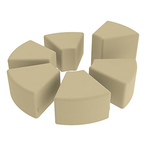 Image of Sprogs 18 inch H Structured Wedge Stool -Flexible Modular Collaborative Soft Seating for Office, Home, Lounge and School Classrooms with Durable Frame -Sand (SPG-1003N-SD-A)