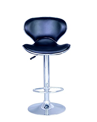 Set Of 2 Bar Stools Black Pu Leather Modern Hydraulic Swivel Dinning Chair B03 #TOP4