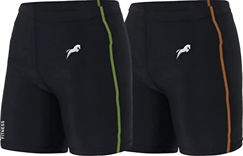 Image of JUST RIDER Men's Gym wear Shorts (Pack of 2 Orange, Green)