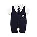 Produktbild Kobay- Jungen Neugeborene Baby Jungen Solid Gentleman Krawatte Strampler Jumpsuit Outfits Kleidung (0-18M) Baby Boy Kurzarm Gentleman Krawattengeschirr (0-3 Monate, Schwarz)