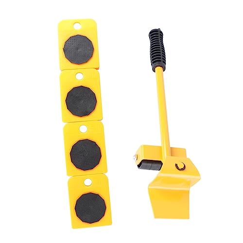 Lurrose Heavy Furniture Movers Wheels Heavy Duty Moving Tool Set Household Appliance Transport Yellow Furniture Sliders for Easy Moving