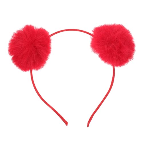 Cat Ear Headband for Kids and Adults Cute Plush Party Accessory with Pom Poms for Birthday Christmas and Cosplay Events