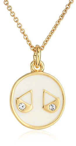 Kate Spade New York Women's Enamel Libra Pendant Cream/Clear Pendant Necklace, 18