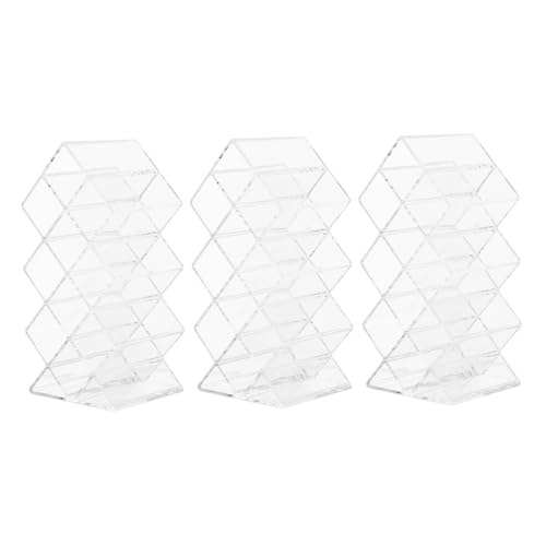 VILLFUL 3Pcs Fish Shape Lipstick Organizer Tower with Slots Lip Gloss Holder for Tabletop Cosmetic Storage Dustproof Display Stand for Makeup Collection