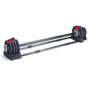 Strongology ELEMENT19 Home Fitness Black and Red Adjustable Smart Barbell from 2kg up to 19kg Training Weights