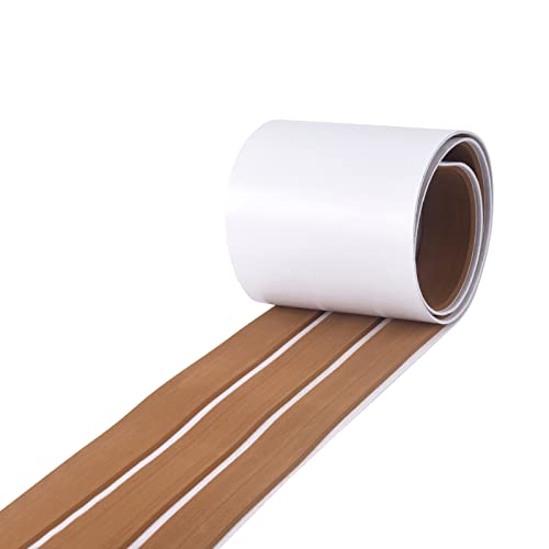 SenMore Boat Flooring Teak EVA Foam Faux Self-adhesive Non-slip Teak Decorative Board, Used for Yacht Kayak Sailing RV Marine floor Mat,240x17cm