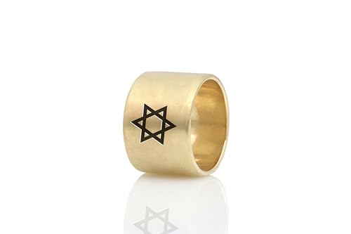 Bague Étoile de David en or brossé, l'excellence du bijou religieux - 4