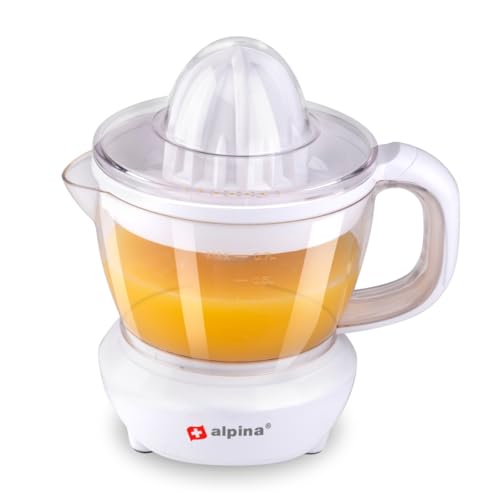 alpina Presse-agrumes - Presse-agrumes - 2 cônes de pressage - 2 sens de rotation - 25 W - Blanc